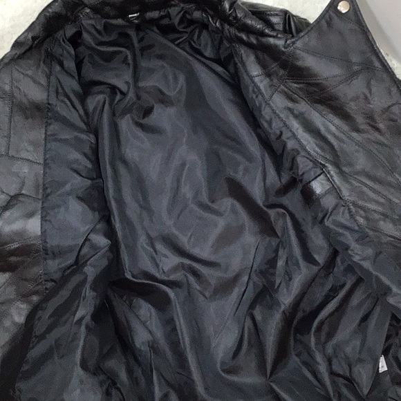 Black leather embroidered moto jacket NWT - Picture 12 of 15